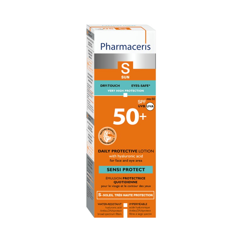 PHARMACERIS S Sensi Protect SPF50+ aizsargājošs losjons sejai un acu zonai 50ml