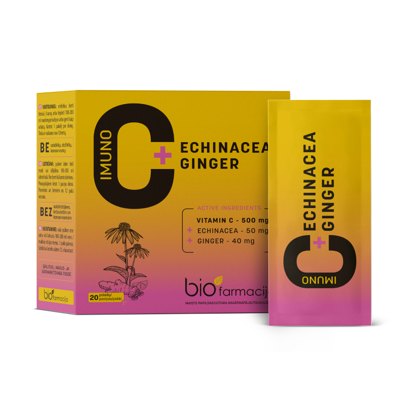 BIOFARMACIJA Imuno C + Echinacea + Ginger pulveris N20