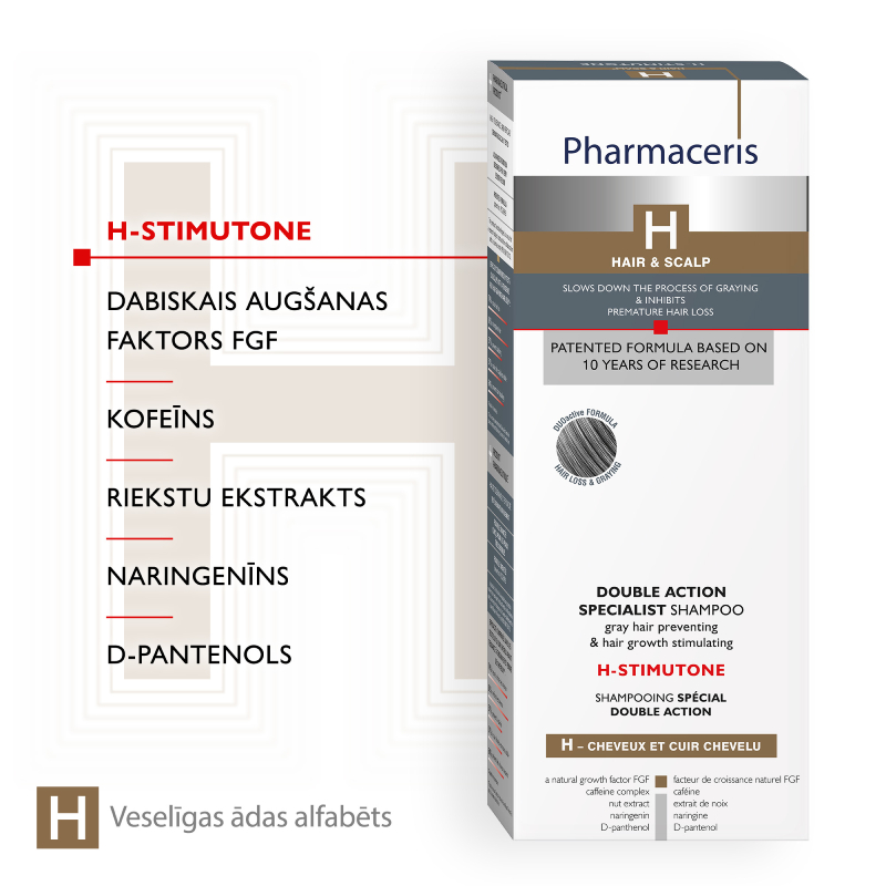 PHARMACERIS H-Stimutone šampūns sirmo matu novēršanai un matu augšanu stimulējošs 250ml