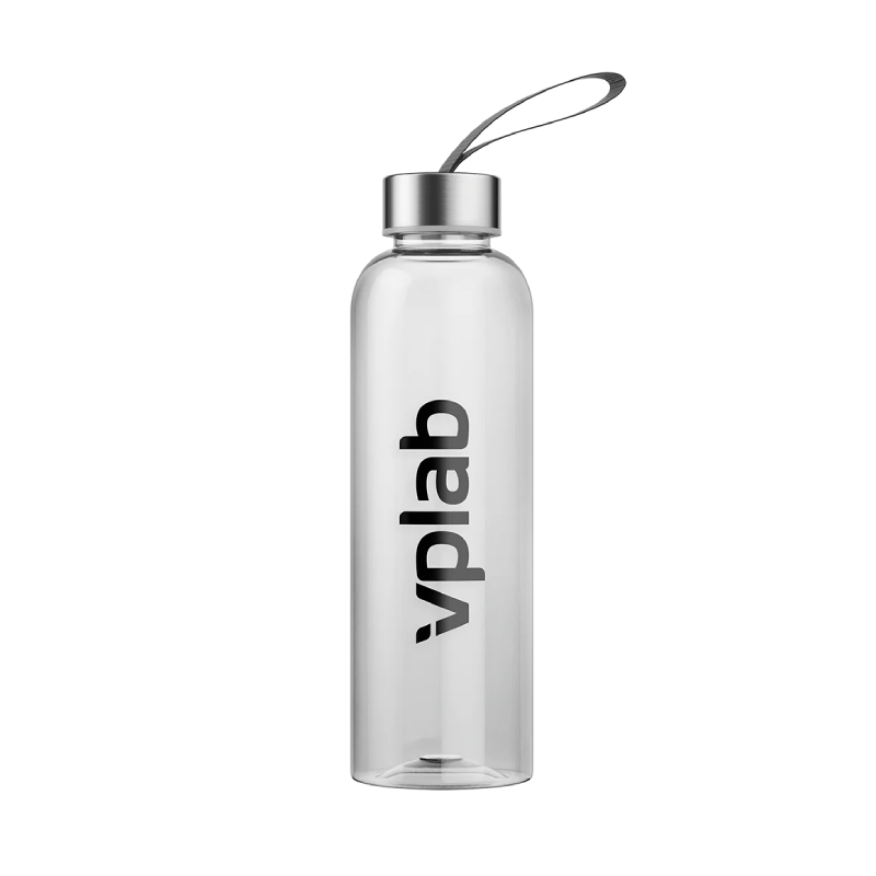 VPLAB plastmasas ūdens pudele ar melnu logo 580 ml