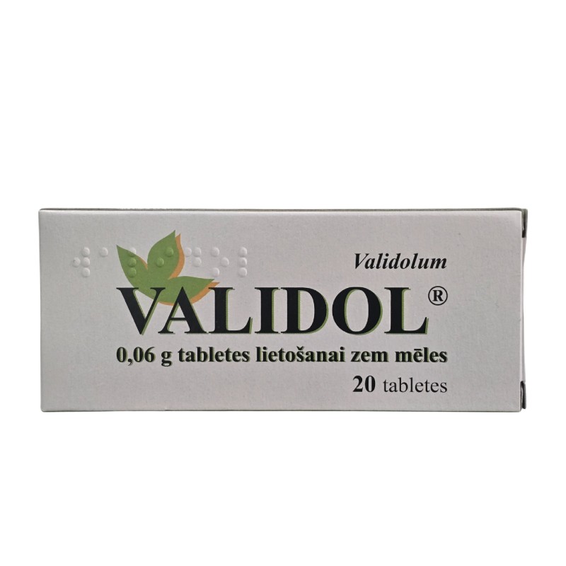 VALIDOL 0,06 g zem mēles lietojamas tabletes N20