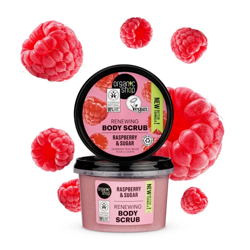 ORGANIC SHOP Raspberry&Sugar ķermeņa skrubis 250ml