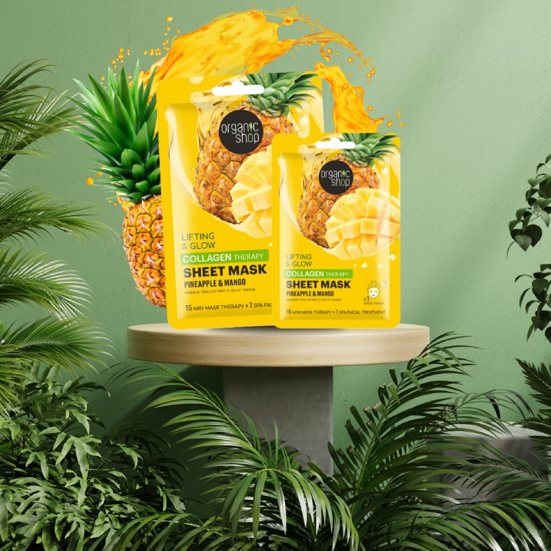 ORGANIC SHOP Pineapple&Mango kolagēna auduma maska N1