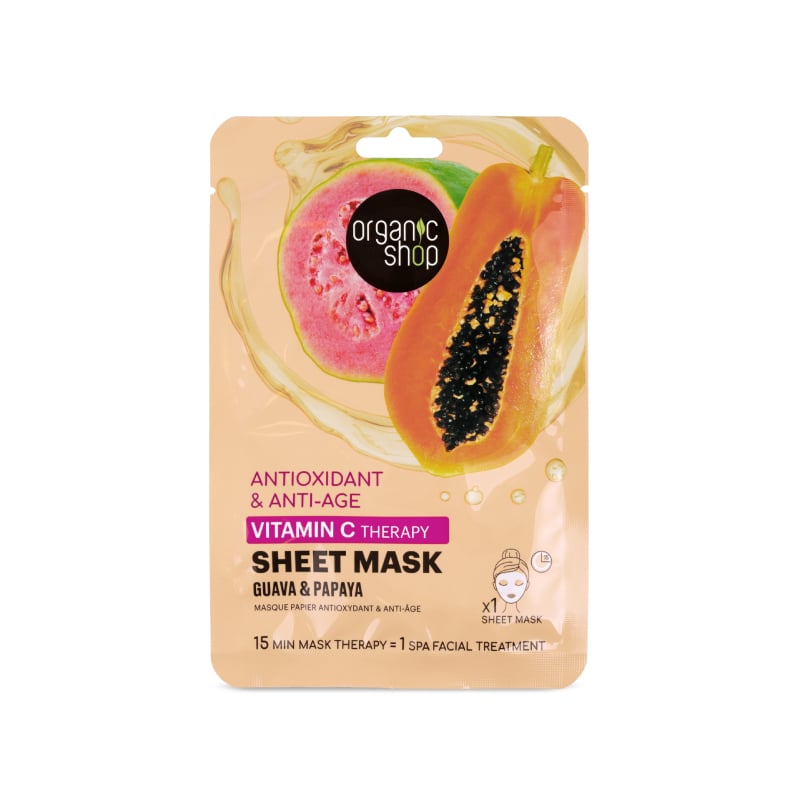 ORGANIC SHOP Guava&Papaya C vitamīna auduma maska N1