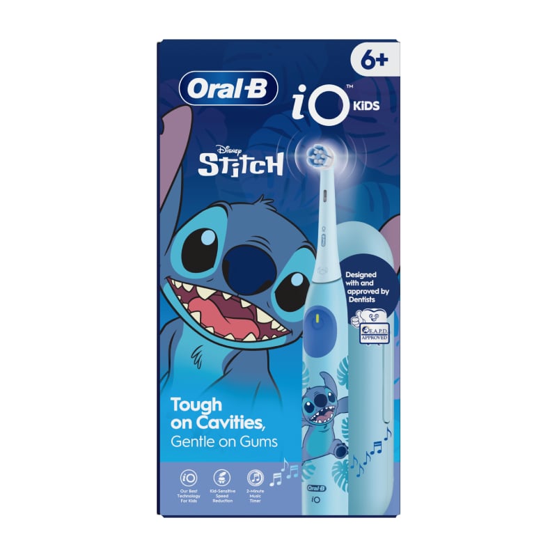 ORAL B iO Kids 6+ g. Stitch elektriskā zobu birste+ceļojuma futlāris N1