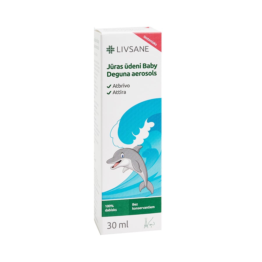 LIVSANE jūras ūdens bērniem, deguna aerosols 30 ml